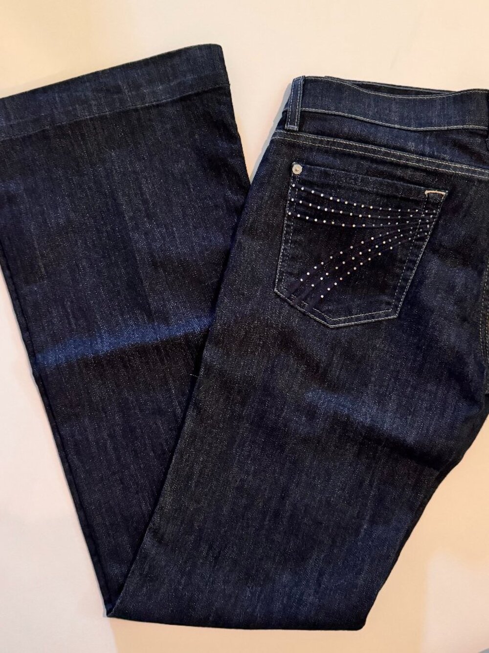 7 for All Mankind, Dojo Flare, Sequin Pocket Jeans, Size 29